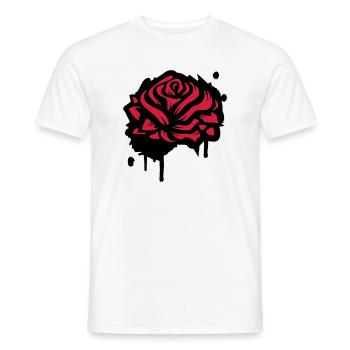 A rose as a graffiti - Men's T-Shirt - white - Front - AI Model Male 178 dark (178cm)