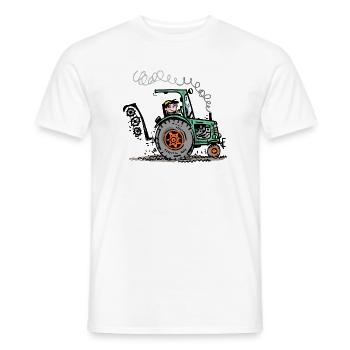 Grüner Traktor Cartoon - Männer T-Shirt - Weiß - Vorne - AI Model Male 178 dark (178cm)