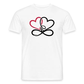 Two hearts Infinite Love Infinite Love - Men's T-Shirt - white - Front - AI Model Male 178 dark (178cm)