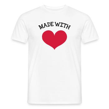 made with love - Männer T-Shirt - Weiß - Vorne - AI Model Male 178 dark (178cm)