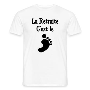 La Retraite c'est le pied - T-shirt homme - blanc - Devant - AI Model Male 178 dark (178cm)