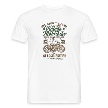 Vintage Motorbike CLASSIC BRITISH - T-shirt homme - blanc - Devant - AI Model Male 178 dark (178cm)