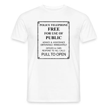 police box text - Men's T-Shirt - white - Front - AI Model Male 178 dark (178cm)