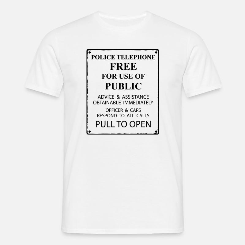 police box text - Männer T-Shirt - Weiß
