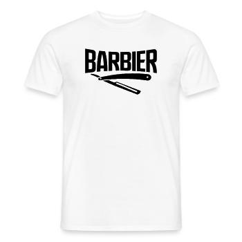 barber barber viking bart beard hairdresser sticker - Men's T-Shirt - white - Front - AI Model Male 178 dark (178cm)