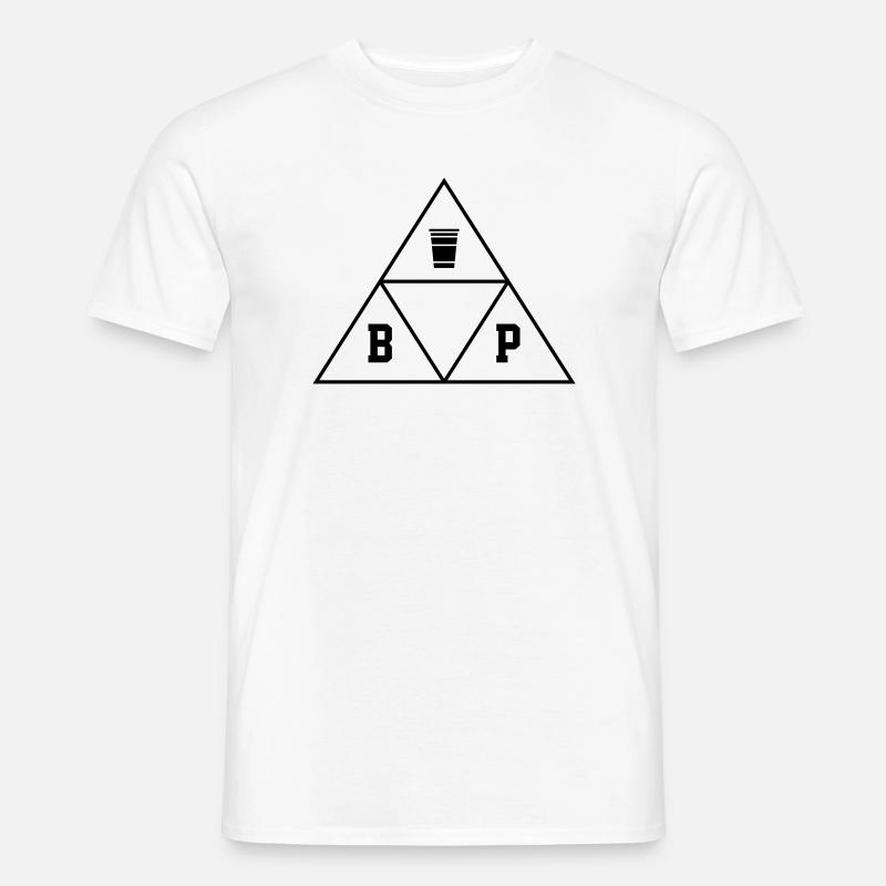 Beer Pong Dreieck-eck-eck - Männer T-Shirt - Weiß