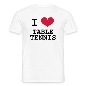 I Love Table Tennis - Men's T-Shirt - white - Front - AI Model Male 178 dark (178cm)