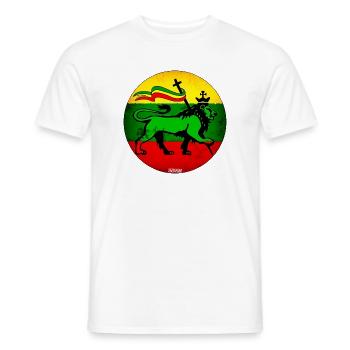 Löwe Judah Reggae Flagge - Männer T-Shirt - Weiß - Vorne - AI Model Male 178 dark (178cm)