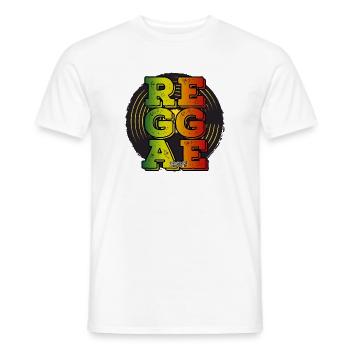 Reggae Neonfarben Logo - Männer T-Shirt - Weiß - Vorne - AI Model Male 178 dark (178cm)