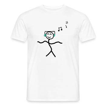 Music Dancing Happy Stick Figures - Men's T-Shirt - white - Front - AI Model Male 178 dark (178cm)