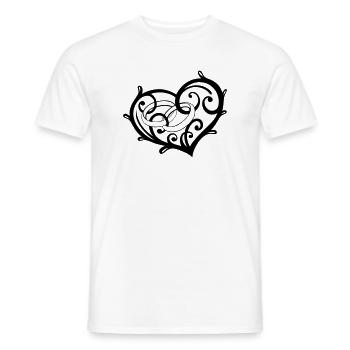 Coeur avec des anneaux, mariage, mariage - T-shirt homme - blanc - Devant - AI Model Male 178 dark (178cm)