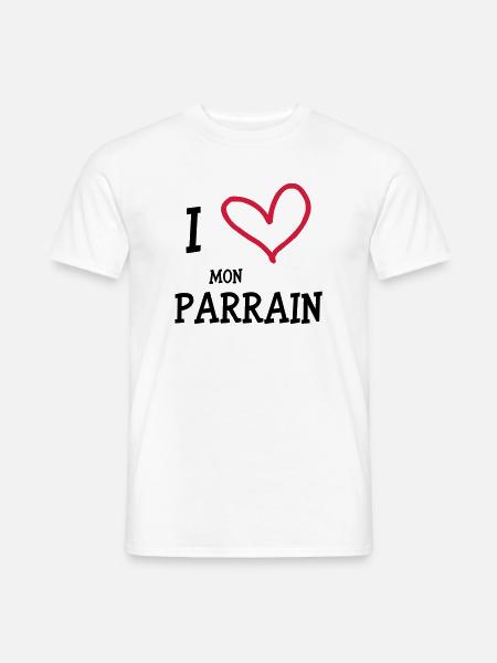 I Love Mon Parrain - Men's T-Shirt - white