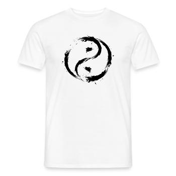 Yin Yang cercles symbole brosse noir - T-shirt homme - blanc - Devant - AI Model Male 178 dark (178cm)