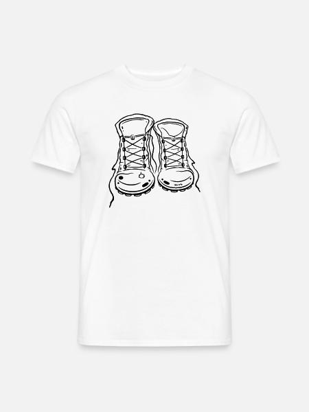Bottes de randonnée - T-shirt homme - blanc