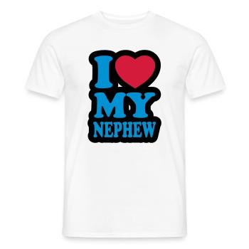 I love my nephew - Ich liebe meinen Neffen - Männer T-Shirt - Weiß - Vorne - AI Model Male 178 dark (178cm)