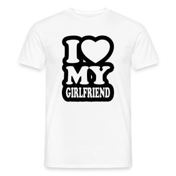 I love my girlfriend - Men's T-Shirt - white - Front - AI Model Male 178 dark (178cm)