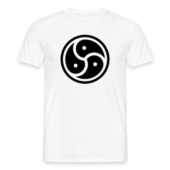 bdsm bondage fetish latex mistress symbol dominates - Men's T-Shirt - white - Front - AI Model Male 178 dark (178cm)