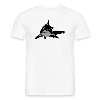 shark - Men's T-Shirt - white - Front - AI Model Male 178 dark (178cm)