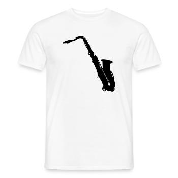 saxophone - Men's T-Shirt - white - Front - AI Model Male 178 dark (178cm)