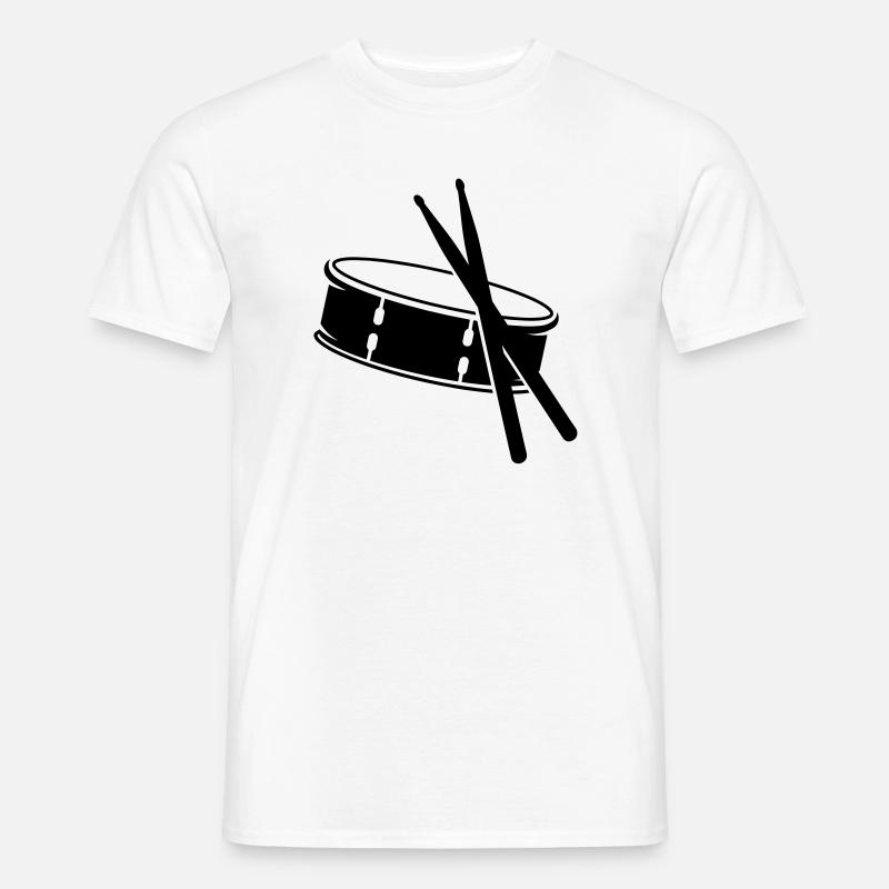 Trommel und Sticks - Männer T-Shirt - Weiß