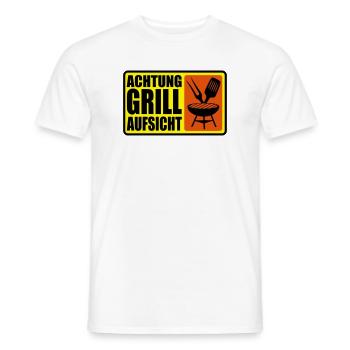 ACHTUNG GRILL-AUFSICHT - Männer T-Shirt - Weiß - Vorne - AI Model Male 178 dark (178cm)