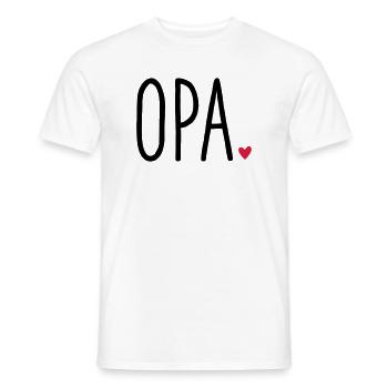 Opa Herz - Geschenk Enkel Liebe - Männer T-Shirt - Weiß - Vorne - AI Model Male 178 dark (178cm)