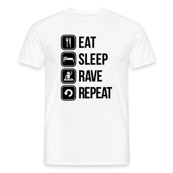 eat sleep rave repeat - Männer T-Shirt - Weiß - Vorne - AI Model Male 178 dark (178cm)