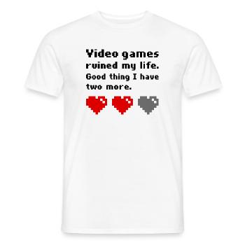 Video games ruined my life - Men's T-Shirt - white - Front - AI Model Male 178 dark (178cm)