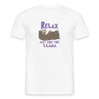 Relax Lama - Männer T-Shirt - Weiß - Vorne - AI Model Male 178 dark (178cm)