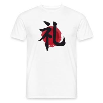rei respect Resepekt ideogram giappones - Men's T-Shirt - white - Front - AI Model Male 178 dark (178cm)