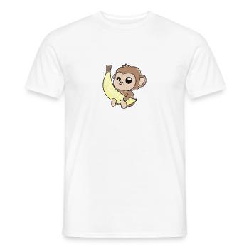 Monkey banana gift - Men's T-Shirt - white - Front - AI Model Male 178 dark (178cm)