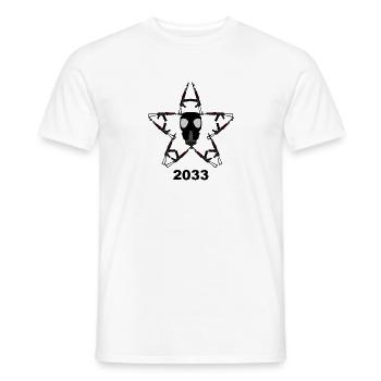 Crâne d’Halloween avec conception de masque de clown - T-shirt homme - blanc - Devant - AI Model Male 178 dark (178cm)