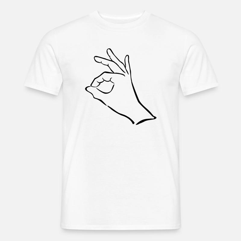 hand zeichen finger - Männer T-Shirt - Weiß