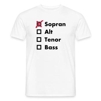 Sopran - Männer T-Shirt - Weiß - Vorne - AI Model Male 178 dark (178cm)