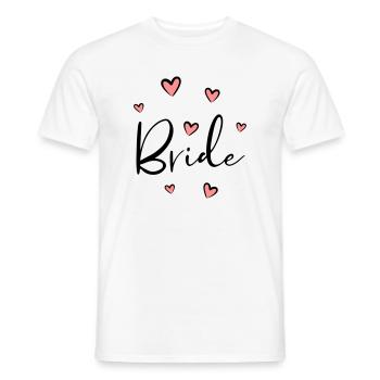 Bride coeur enterrement de vie de garçon cadeau - T-shirt homme - blanc - Devant - AI Model Male 178 dark (178cm)
