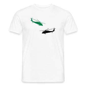 helicopter - Men's T-Shirt - white - Front - AI Model Male 178 dark (178cm)