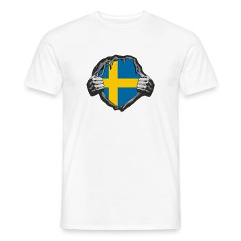 Suède poitrine / cadeau Stockholm Göteborg - T-shirt homme - blanc - Devant - AI Model Male 178 dark (178cm)
