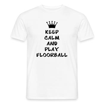 Keep calm and play floorball - Men's T-Shirt - white - Front - AI Model Male 178 dark (178cm)