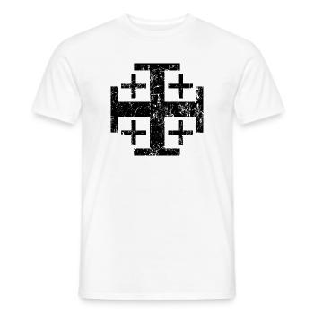 Kreuz Jerusalem Kreuz cruz croix - Männer T-Shirt - Weiß - Vorne - AI Model Male 178 dark (178cm)