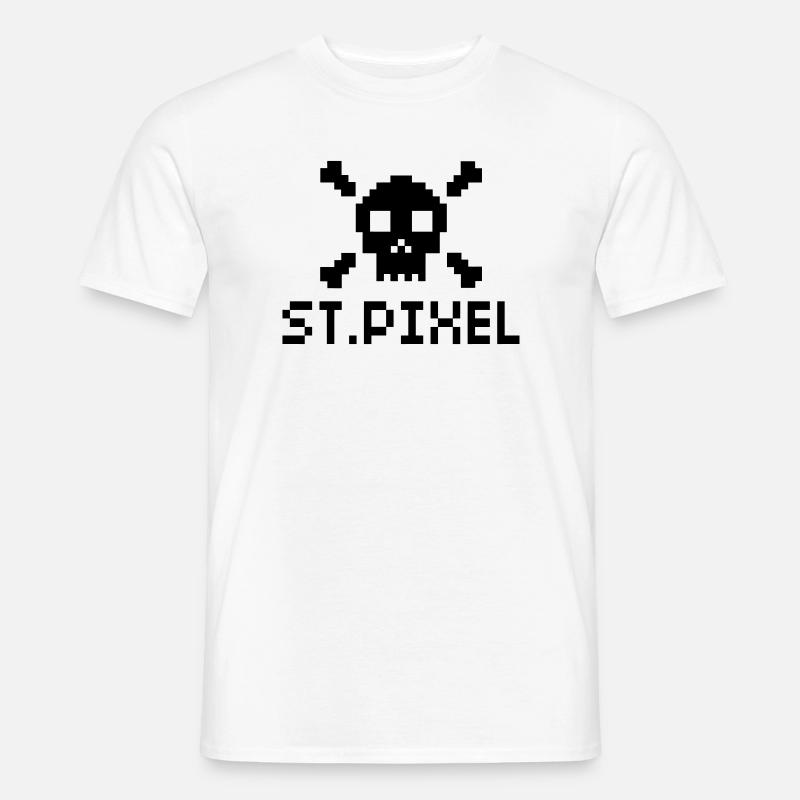 ST.Pixel heilige Pixel Nerd Motiv - Männer T-Shirt - Weiß