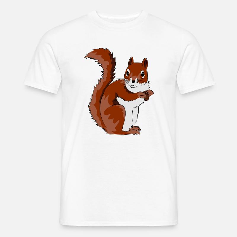 Niedliche Eichhörnchen Illustration - Männer T-Shirt - Weiß