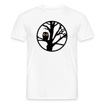 Eine Eule sitzt auf einem Baum - Männer T-Shirt - Weiß - Vorne - AI Model Male 178 dark (178cm)