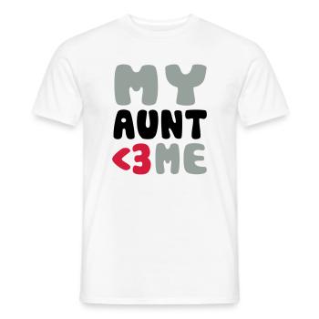 My aunt loves me - Ma tante m'aime - T-shirt homme - blanc - Devant - AI Model Male 178 dark (178cm)