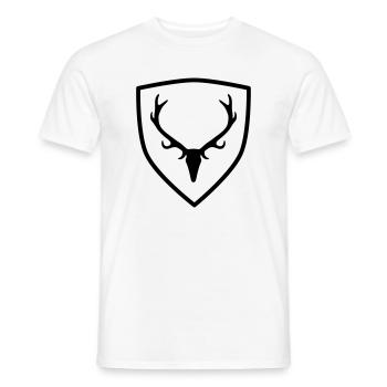 Wappen mit Geweih - Männer T-Shirt - Weiß - Vorne - AI Model Male 178 dark (178cm)