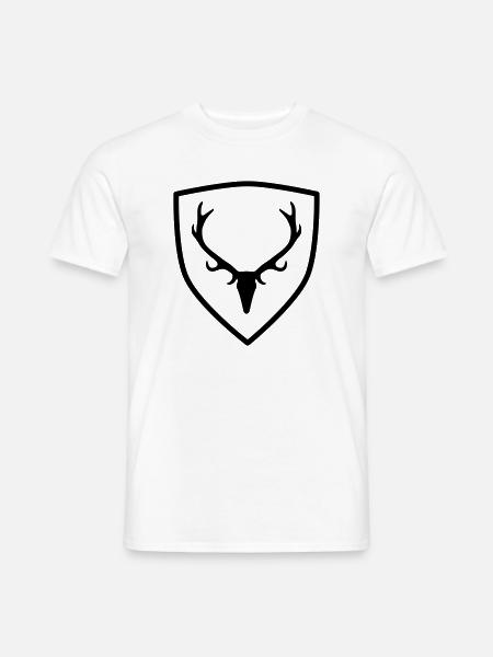 Wappen mit Geweih - Männer T-Shirt - Weiß