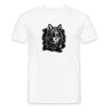 wolf - Men's T-Shirt - white - Front - AI Model Male 178 dark (178cm)