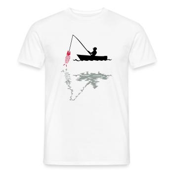 angling - Men's T-Shirt - white - Front - AI Model Male 178 dark (178cm)