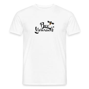 bee yourself - motivation to protect the bee - Men's T-Shirt - white - Front - AI Model Male 178 dark (178cm)