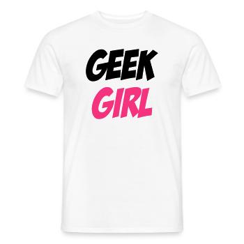 Geek Girl - Männer T-Shirt - Weiß - Vorne - AI Model Male 178 dark (178cm)