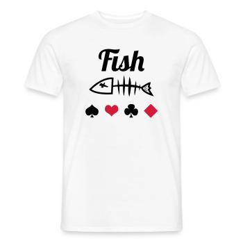 Poker : Fish - T-shirt homme - blanc - Devant - AI Model Male 178 dark (178cm)